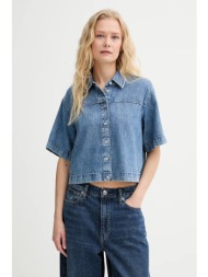 τζιν πουκάμισο rag & bone χρώμα: μπλε, wdd25pa001ufri 60% βαμβάκι, 40% lyocell