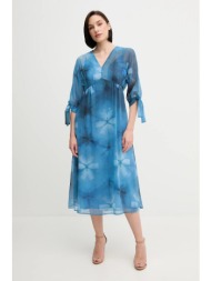 φόρεμα sandro ferrone χρώμα: μπλε, s32xbemarta 100% πολυεστέρας