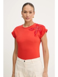μπλουζάκι morgan χρώμα: πορτοκαλί, dabana 58% βαμβάκι, 37% πολυεστέρας, 5% ελαστάν