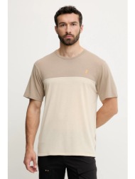 αθλητικό μπλουζάκι peak performance χρώμα: μπεζ, g80177 85% πολυεστέρας, 15% μαλλί