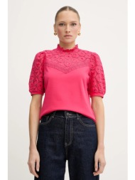 βαμβακερή μπλούζα morgan γυναικεία, χρώμα: ροζ, dulie 100% βαμβάκι