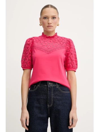 βαμβακερή μπλούζα morgan γυναικεία, χρώμα ροζ, dulie 100%