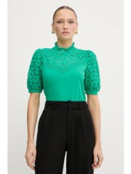 βαμβακερή μπλούζα morgan γυναικεία, χρώμα: πράσινο, dulie 100% βαμβάκι