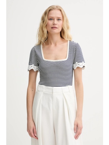 μπλουζάκι morgan χρώμα ναυτικό μπλε, delsa 94% βαμβάκι, 6%