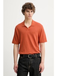 λινό πόλο les deux χρώμα: πορτοκαλί, 1000033 81% λινό, 19% βαμβάκι