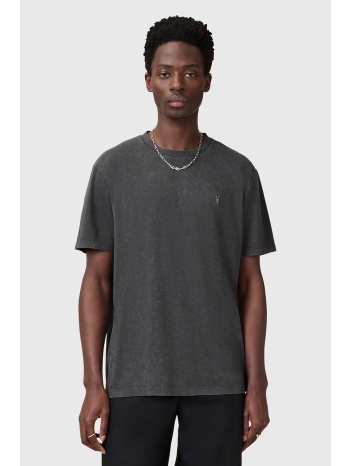 βαμβακερό μπλουζάκι allsaints saka ανδρικό, χρώμα γκρι