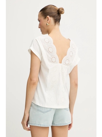 μπλουζάκι morgan χρώμα μπεζ, dorina δαντέλα 100%