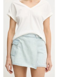 τζιν φούστα morgan χρώμα: μπλε, shazaz 100% βαμβάκι