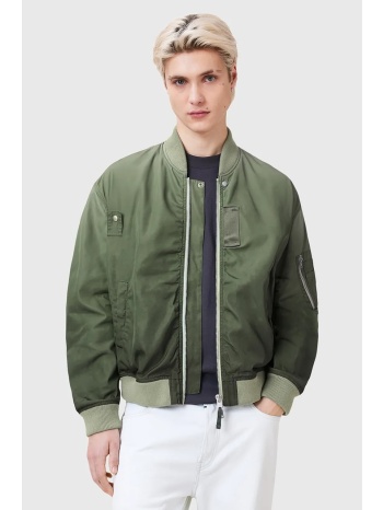 μπουφάν bomber allsaints cascade χρώμα πράσινο, m024oc