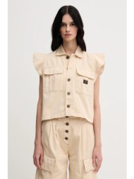 βαμβακερό αμάνικο alpha industries sailor vest wmn χρώμα: μπεζ, 156004 100% βαμβάκι