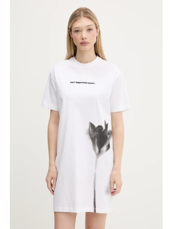 βαμβακερό φόρεμα karl lagerfeld jeans χρώμα άσπρο