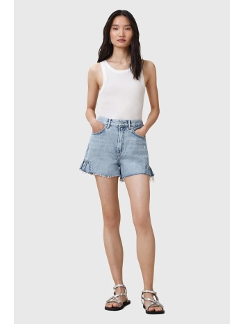 βαμβακερό σορτσάκι allsaints eliana χρώμα μπλε, w062ec 80%