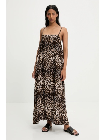 φόρεμα answear lab χρώμα καφέ 63% ρεγιόν, 37% βισκόζη