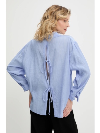 πουκάμισο answear lab χρώμα μπλε 83% βισκόζη, 17%
