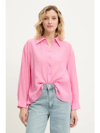 πουκάμισο answear lab χρώμα ροζ 83% βισκόζη, 17% πολυαμίδιο