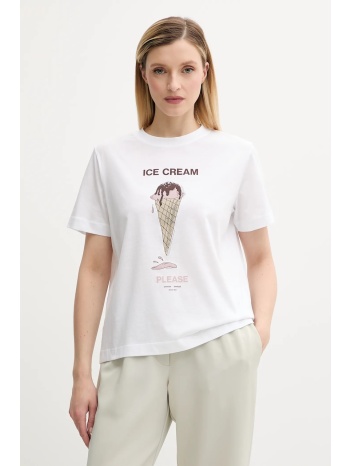 βαμβακερό μπλουζάκι samsoe samsoe sacamino χρώμα άσπρο