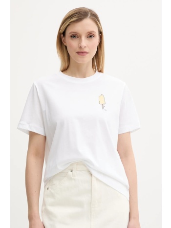 βαμβακερό μπλουζάκι samsoe samsoe sacamino χρώμα άσπρο