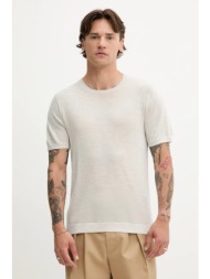 μάλλινο μπλουζάκι rag & bone ανδρικό, χρώμα: μπεζ, mbs25p017bm17 75% μαλλί, 25% lyocell