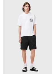 λινό σορτς allsaints hanbury χρώμα: μαύρο, m022ta 76% οργανικό βαμβάκι, 24% λινό