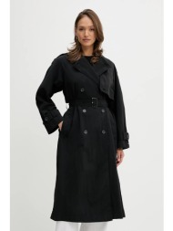 καμπαρντίνα tommy hilfiger χρώμα: μαύρο, ww0ww45632 100% πολυαμίδιο