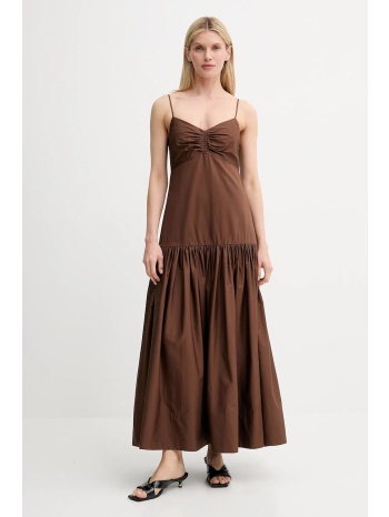φόρεμα a.l.c. harper χρώμα καφέ, 6dres02717 κύριο υλικό