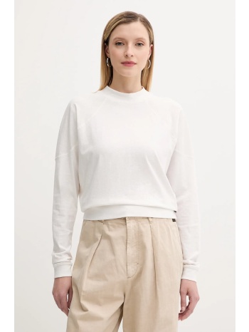 βαμβακερή μπλούζα με μακριά μανίκια g-star χρώμα γκρι