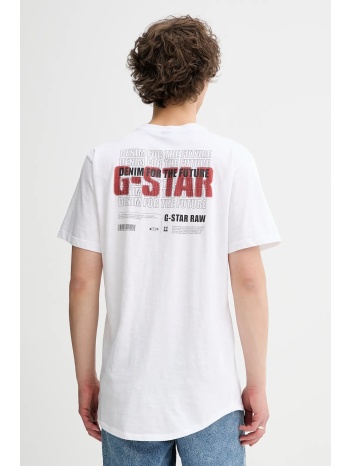 βαμβακερό μπλουζάκι g-star ανδρικό, χρώμα άσπρο