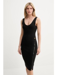 βαμβακερό φόρεμα g-star χρώμα: μαύρο, d26593-d275 100% οργανικό βαμβάκι