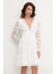 φόρεμα morgan χρώμα: άσπρο, rluca 100% πολυεστέρας