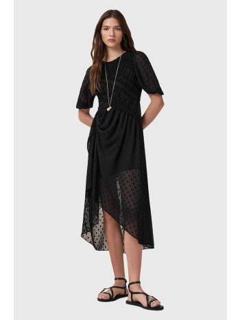 φόρεμα allsaints serene χρώμα μαύρο, w117dc 100%