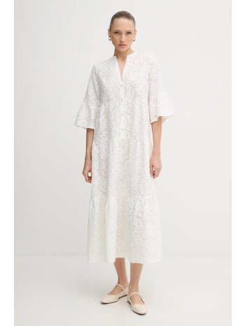 βαμβακερό φόρεμα marc aurel χρώμα άσπρο, 6544-1020-73855