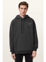 βαμβακερή μπλούζα allsaints redact χρώμα: μαύρο, με κουκούλα, m001nc 100% οργανικό βαμβάκι