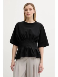 μπλουζάκι gestuz χρώμα: μαύρο, 10910147 95% βαμβάκι, 5% ελαστάν