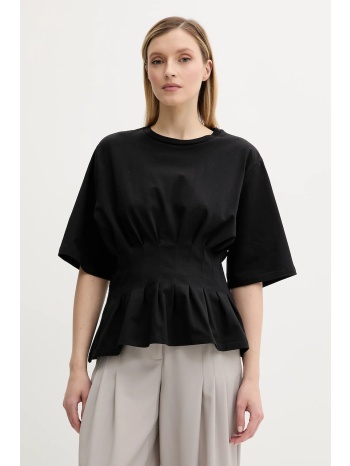 μπλουζάκι gestuz χρώμα μαύρο, 10910147 95% βαμβάκι, 5%