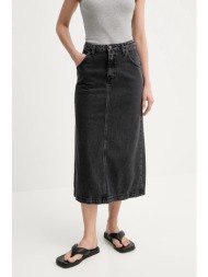 τζιν φούστα american vintage χρώμα: γκρι, yop13de25 100% βαμβάκι