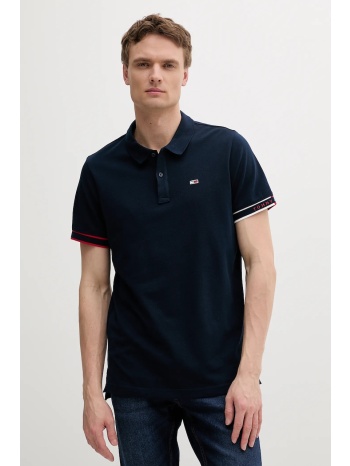 βαμβακερό μπλουζάκι πόλο tommy jeans ανδρικά, χρώμα