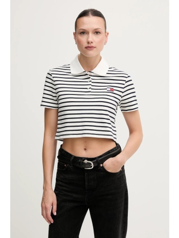 πόλο tommy jeans χρώμα άσπρο, dw0dw21363 97% βαμβάκι, 3%