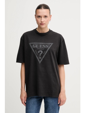 βαμβακερό μπλουζάκι guess originals χρώμα μαύρο, m5gi10