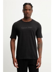 μπλουζάκι calvin klein performance χρώμα: μαύρο, lvgms5k182 57% βαμβάκι, 38% πολυεστέρας, 5% ελαστάν