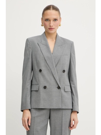 μάλλινο σακάκι boss χρώμα γκρι, 50543302 κύριο υλικό 100%