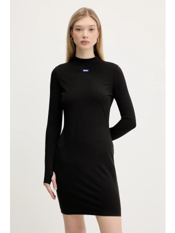 φόρεμα hugo blue χρώμα μαύρο, 50545016 94% βαμβάκι, 6%