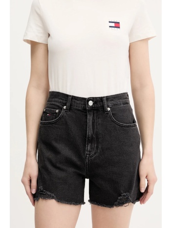τζιν σορτς tommy jeans χρώμα μαύρο, dw0dw21381 99%