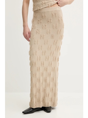 φούστα samsoe samsoe samarla χρώμα μπεζ, f25200128 68%