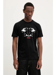 βαμβακερό μπλουζάκι hugo ανδρικό, χρώμα: μαύρο, 50542734 100% βαμβάκι