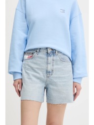 τζιν σορτς tommy jeans χρώμα: μπλε, dw0dw21413 100% βαμβάκι