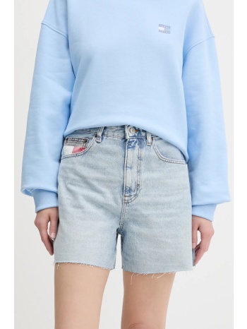 τζιν σορτς tommy jeans χρώμα μπλε, dw0dw21413 100% βαμβάκι