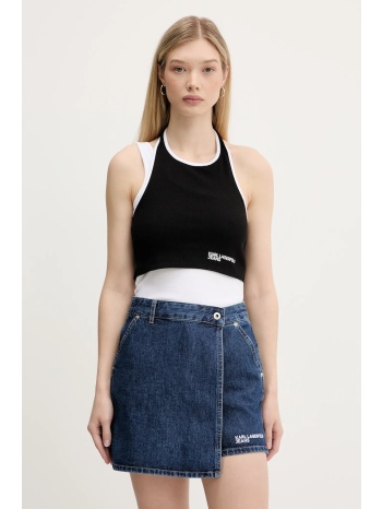 top karl lagerfeld jeans χρώμα μαύρο, a3w17046 95%