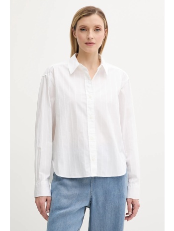 βαμβακερό πουκάμισο samsoe samsoe saatrani χρώμα άσπρο
