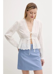 βαμβακερό πουκάμισο answear lab χρώμα: μπεζ 100% βαμβάκι