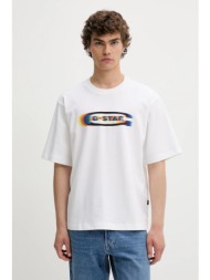 βαμβακερό μπλουζάκι g-star ανδρικό, χρώμα: άσπρο, d26039-c784 100% βαμβάκι